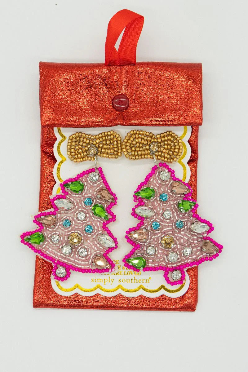 Christmas Tree Earrings-Multi