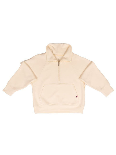 1/2 Zip Loungewear Top-Ivory