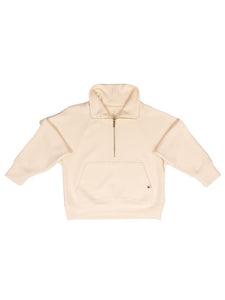 1/2 Zip Loungewear Top-Ivory