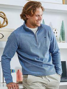 Men's L/S Quarter Zip Sweatshirt-Navy