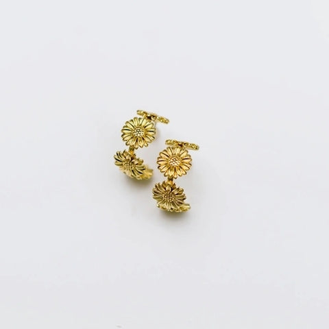 Anna Daisy Hoop Earrings-Gold
