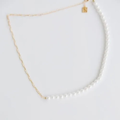 Eileen Pearl Necklace-Gold