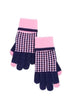 Hadley Touch Screen Gloves-Navy/Pink