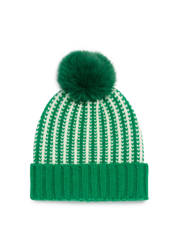 Hadley Beanie-Green/White