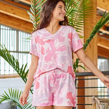 Alli Perfect Mate Short Sleeve Short PJ Set-Pink