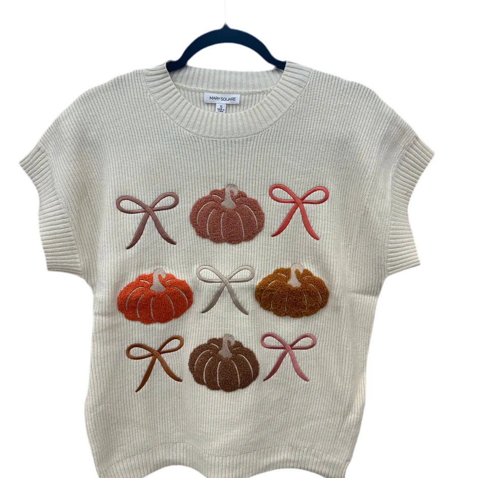 Josie Pumpkin Row Sweater-Ivory