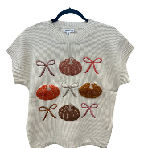 Josie Pumpkin Row Sweater-Ivory