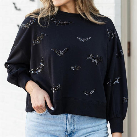 Millie Bat Sweatshirt-Black