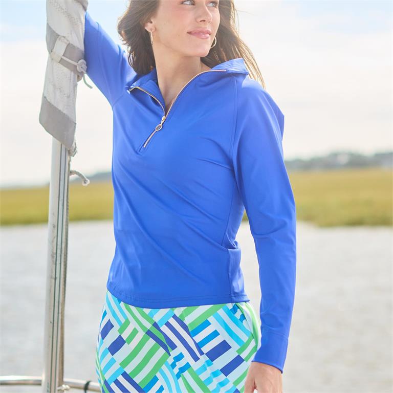 Half -Zip Saratoga Top-Royal Blue