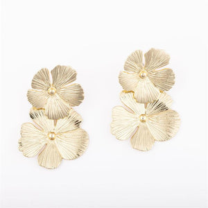 Selena Floral Earrings-Gold