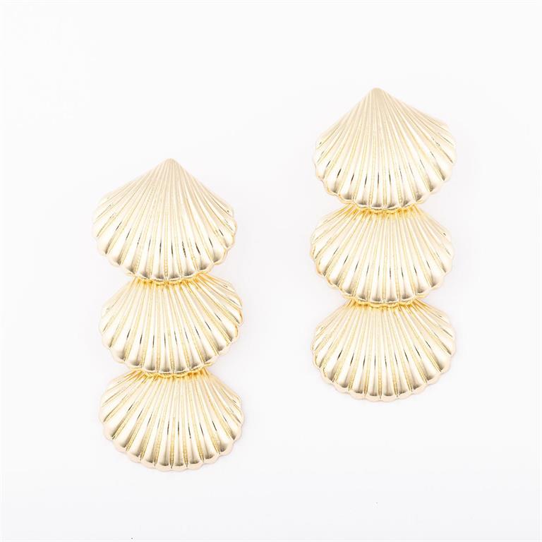 Parker Seashell Earrings-Gold