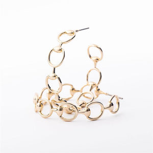 Aurelia Link Hoop Earrings-Gold