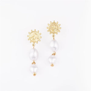 Estella Pearl  Earrings-Gold