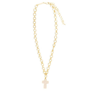 Hartford Cross Necklace-Gold