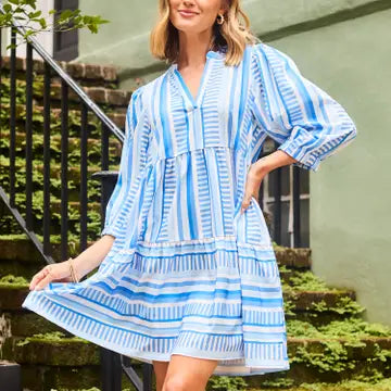 Cooper Simply Striped Dress-Blue