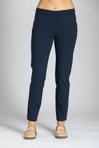 Pull On Ponte Trousers-Navy