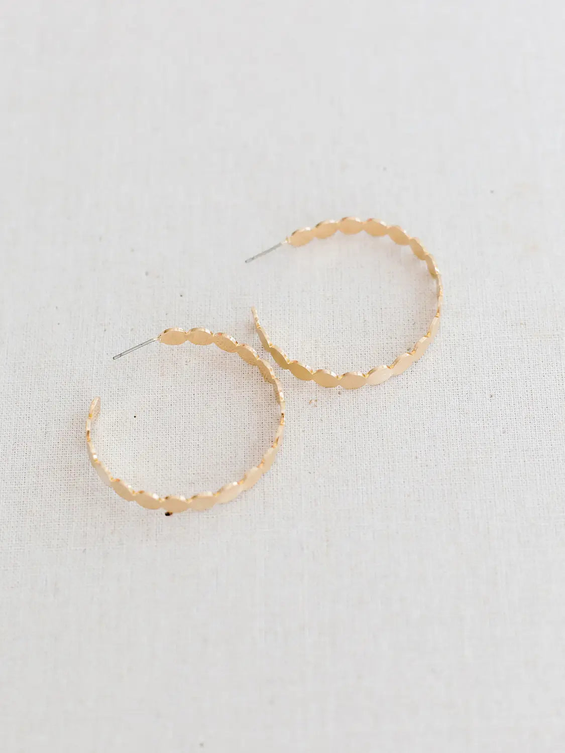 Bordeaux Hoop Earrings-Matte Gold