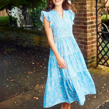 Kari Pretty Petals Dress-Blue