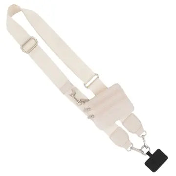 Clip & Go Phone Lanyard With Wallet-Cream