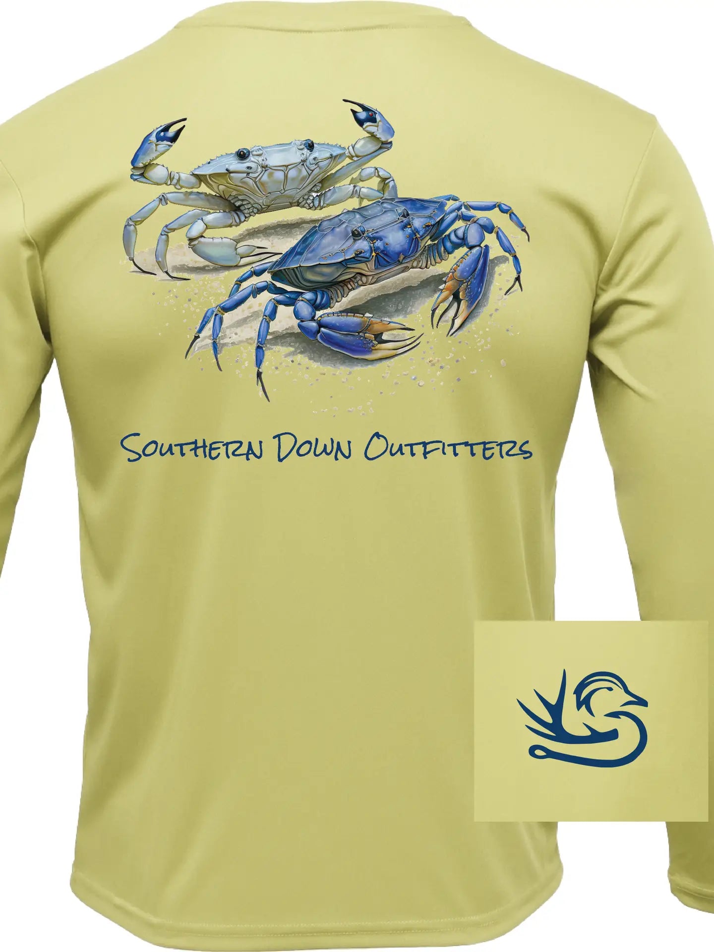 Blue Crabs UPF Fishing Shirt-Yellow