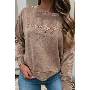 Saved By Grace Sweatshirt-Dune