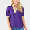 Tricia V-Neck Top-Purple/Gold