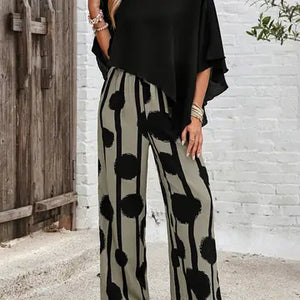 Fashion Casual Oversized Top & Trouser-Green