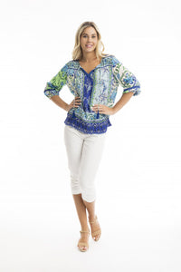 Boho Tunic Top-Blue