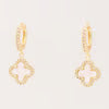 Ava Mother Of Pearl Cross Hanging Earrings-Gold