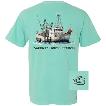 Shrimp Boat Tee-Blue