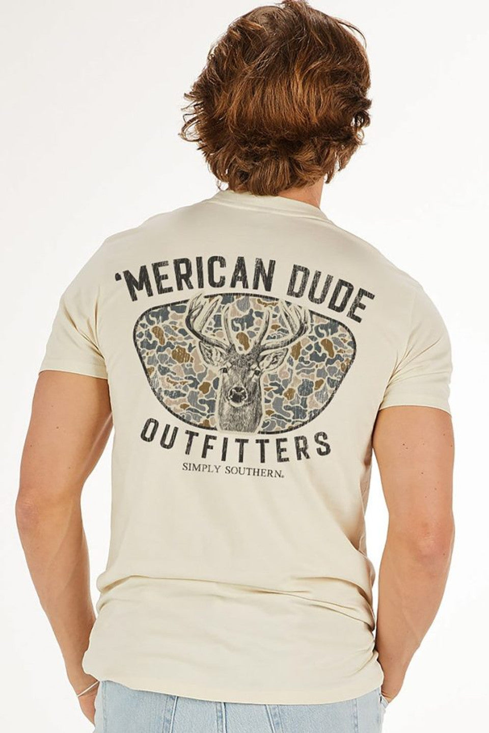 S/S American Dude Deer Shirt-Cream