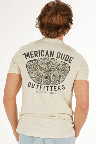 S/S American Dude Deer Shirt-Cream