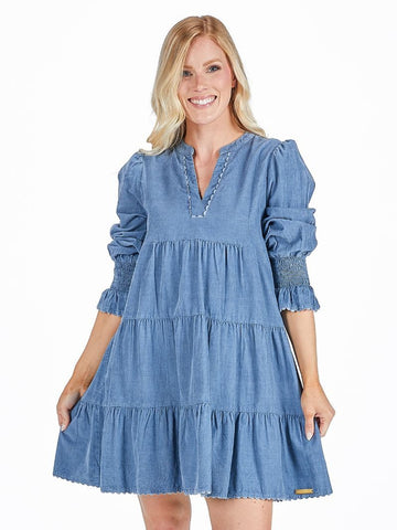 Corduroy Dress-Cornflower Blue