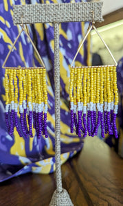 Greer Earrings-Purple/Gold