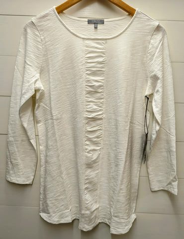 Cotton Pebble Ruch Top-Winter White