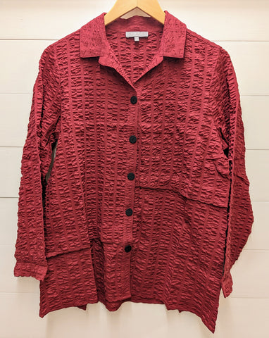 Wide Sleeve Tunic Top-Cranberry
