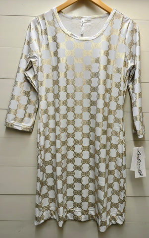 Gucci Medallion 3/4 Sleeve Travel Dress