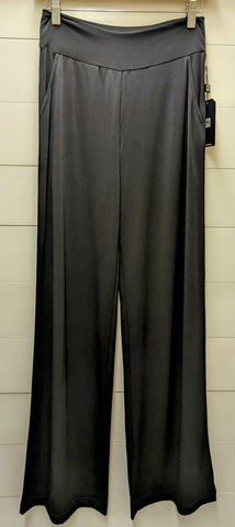 Knit Straight Pants W/Pocket-Black