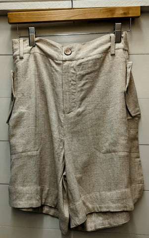 Linen Safari Shorts-Beige