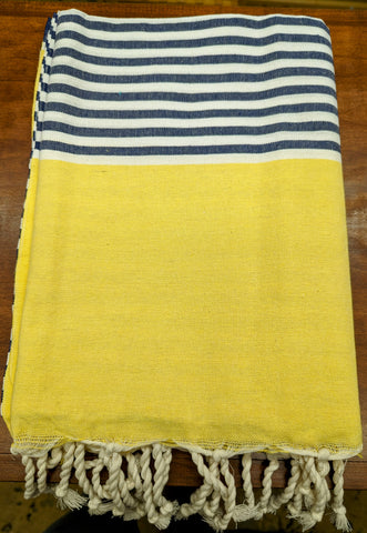 Turkish Towel-Yellow/Navy