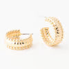 Amaya Hoop With Beads Earrings-Gold