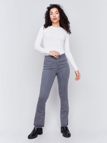 Ombre Bootcut Leg Pant-Grey