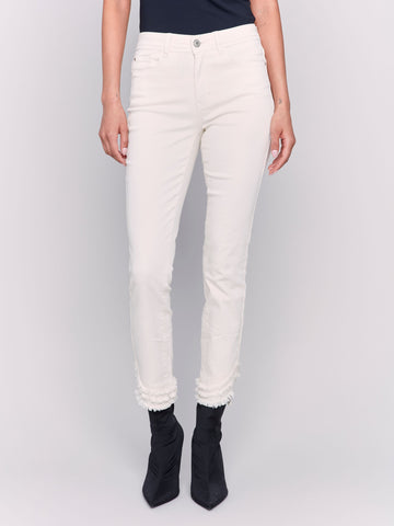 Ripped Hem Jean-Natural