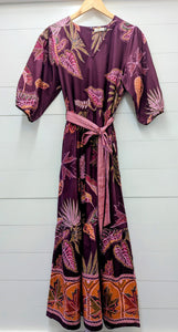 Molly Wine Floral Dress-Wine