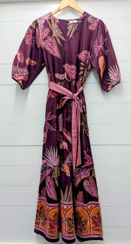 Molly Wine Floral Dress-Wine