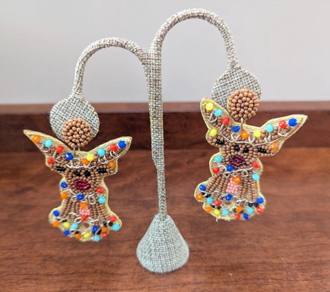 Reindeer Wrapped In Christmas Lights Earrings