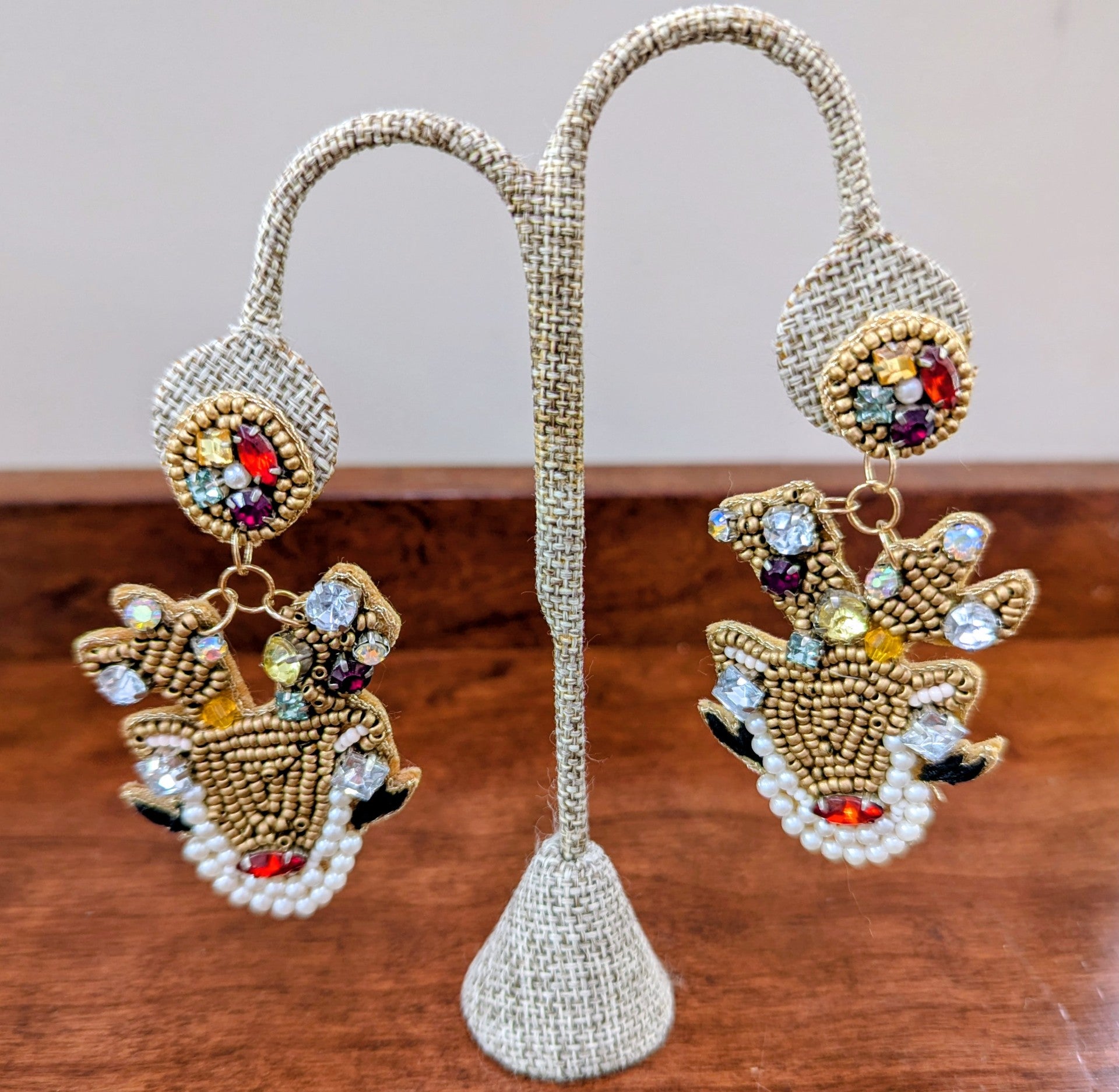 Glitzy Reindeer Christmas Earrings