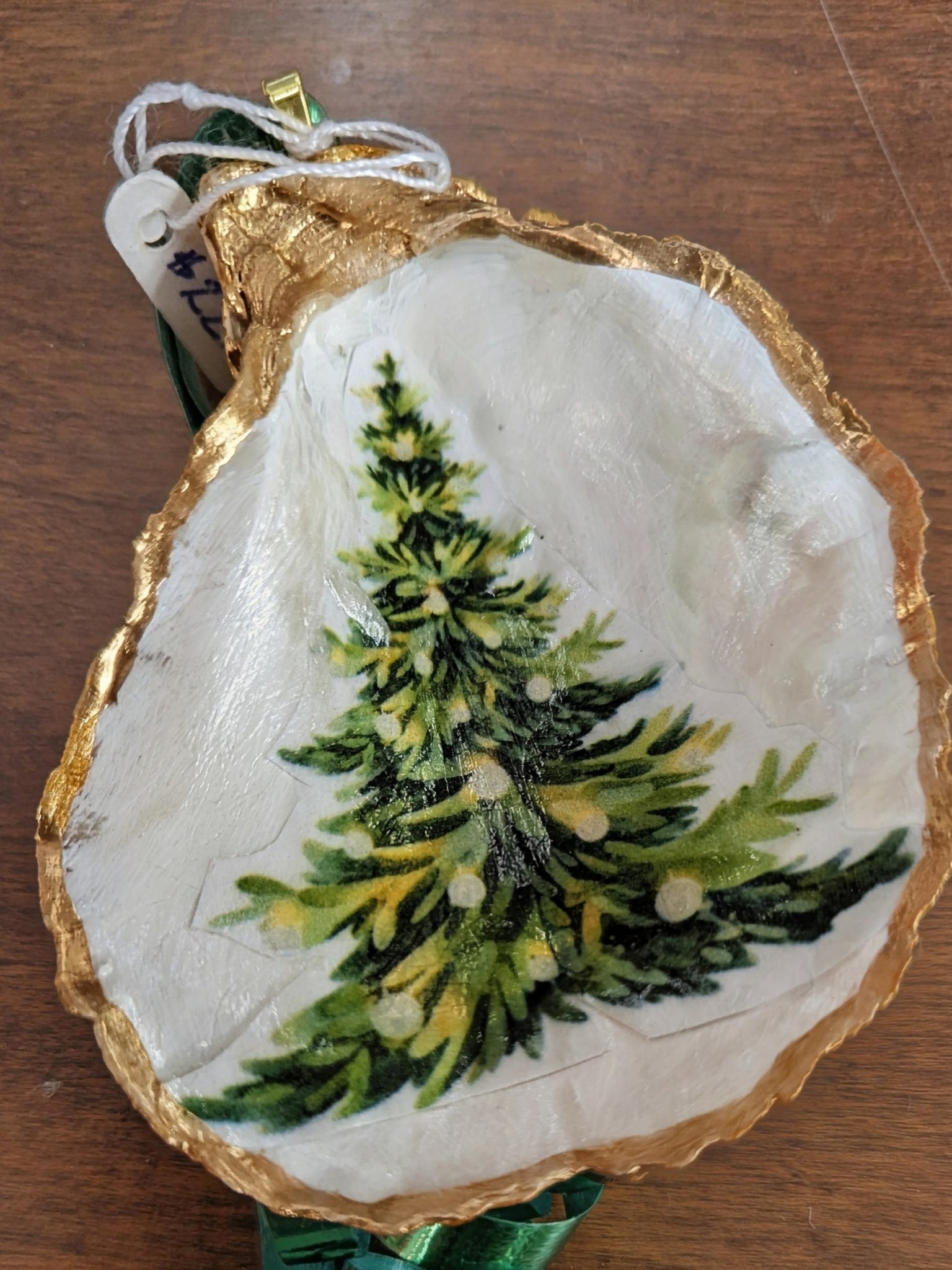 Tree Oyster Shell Christmas Ornaments