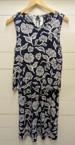 Batik Floral Roberta Dress-Patriot Blue