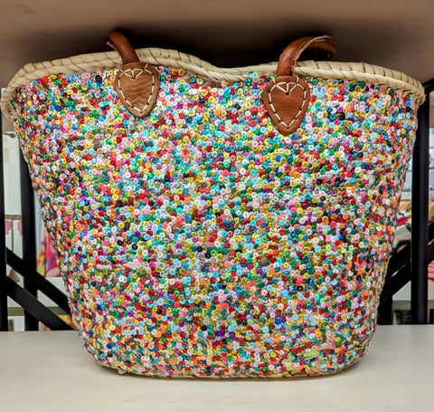 Multicolor Sequins Beach Bag
